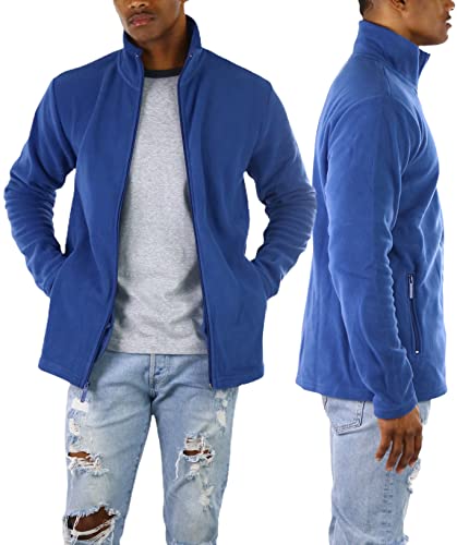 Image of ToBeInStyle Men's Zip Up Long Sleeve High Collar Polar Fleece Jacket
