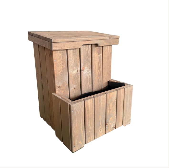 SG SiestaGarden Paketbox mit Pflanzkübel aus Holz 50×56×70 cm–Sichere Paketannahme draußen, Abschließbar & Wasserdicht, Paketbriefkasten mit Paketfach für Briefe und Pakete (Warmer Holzbraun)