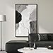 Extra Large Framed Abstract Wall Art for Living Room, Oversized Vertical Canvas Prints Paintings Artwork for Walls, Minimalist Black White Big Size Pictures for Hallway Entryway Wall Decor 40x60 In