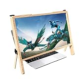 ZFKJERS 21" Laptop Screen Magnifier Stand, 3D HD Eye Protection Acrylic Lens, Protect Your Eyes for Learning, Gaming and Watching Movie, Suitable for All Laptop Screen (Wood)