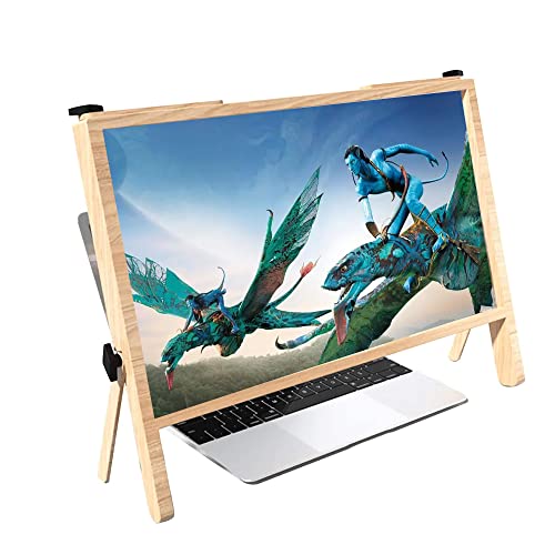 ZFKJERS 21" Laptop Screen Magnifier Stand, 3D HD Eye Protection Acrylic Lens, Protect Your Eyes for Learning, Gaming and Watching Movie, Suitable for All Laptop Screen (Wood)
