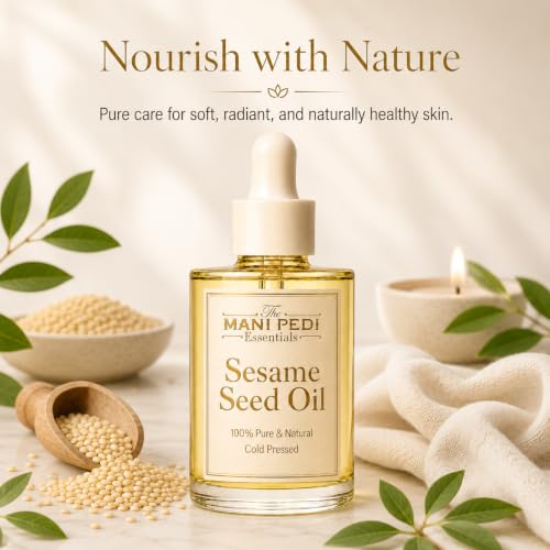 Image of TMPE Sesame Seed Oil, 100% Pure Cold & Pressed| Natural Til Oil for Face, Body Massage for Deeply Moisturized Skin 30ml