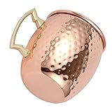 Mugs Moscow Mule En Or Rose, Tasses En Cuivre, Tasses En Cuivre, Accessoires De Bar à Café, Verres à Cocktail, Tasses Martelées Avec Poignée, Tasse à Cocktail En Acier Inoxydable De 550 Ml Pour Boisso