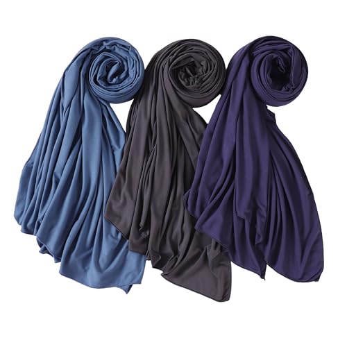 NOOR Premium Jersey Hijab Set - 3-Pack Soft & Breathable Head Scarf Wrap for Women in Gift-Ready Box