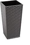 Gordanluk Tall planter rattan plant pot Designed Flowerpot with plant riser extra large plant pots indoor plant pots outdoor flower pot (Grey, 40 x 75.3 cm)