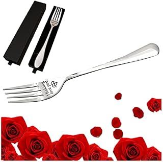 Twaynorb Engraved Fork - Best Funny Gift For Loved One, I forking Love You Fork in Gift Box, Carving Fork, Stainless Steel Dinner Forks (A)