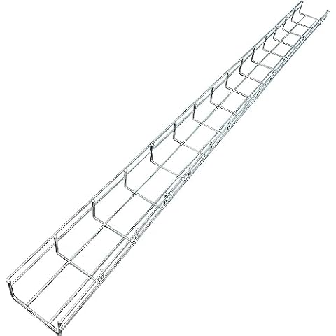 Kable Kontrol Cable Tray - 10 Feet Long x 4" W x 2” H - 30 Pcs - Wire Mesh Tray Cable Management Rack Cords Organizer Cable Basket, Zinc Plated Steel NEC Approved for Network, Fiber Optic, Cabling Cover