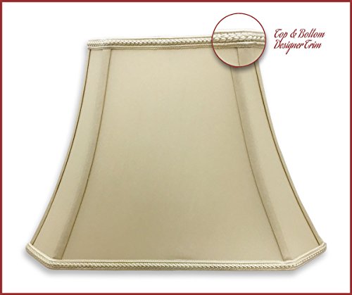 Image of Royal Designs Rectangle Bell w Cut Corners Designer Lamp Shade, Beige, (5 x 6.5) x (8.5 x 12)9.5