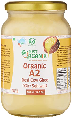 Just Organik Organic A2 Desi Cow Ghee 500 ml