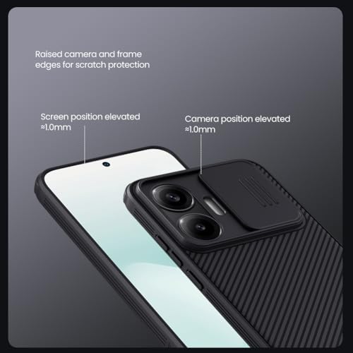WVOZWWO Capa para Xiaomi Poco F7, capa protetora fina com protetor de câmera PC rígido TPU capa de telefone fina antiarranhões para Xiaomi Redmi Poco F7 (Poco F7 preto)
