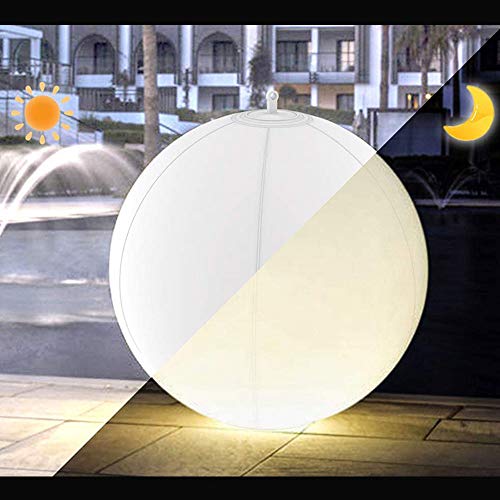 YONGQING Luzes de LED solares infláveis, luzes flutuantes de piscina de 33 cm, à prova d'água que m