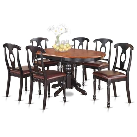 East West Furniture KENL7-BLK-LC 7 Piece Modern Dining Table Set Cover