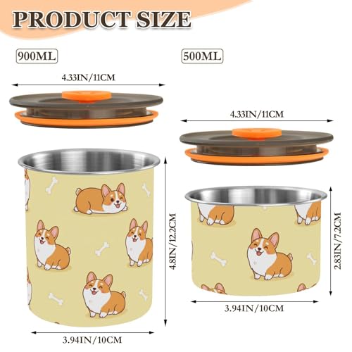Envase hermético para café de acero inoxidable 900 ml miniatura 2