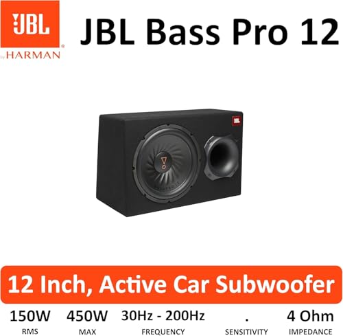 Image of JBL BASSPRO 12-12 inch (30cm) Car Audio Powered Subwoofer System with Slip SteamPort Technology RMS Power - 150W. Remote Bass Controller is Included.