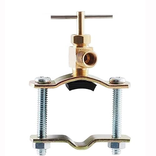 YZMSZ Saddle Valve - Brass Self Piercing 1/4 Inch Compression Outlet for Effortless Potable Water Connection refrigerator water line.