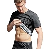 FLYGAGA Sauna Herren Saunaanzüge T-shirt Schwitzanzug Trainingsanzug Fitnessanzug Abnehmen Fitness Gewichtsverlust Sportanzug Schweiss Anzug Sportshirt