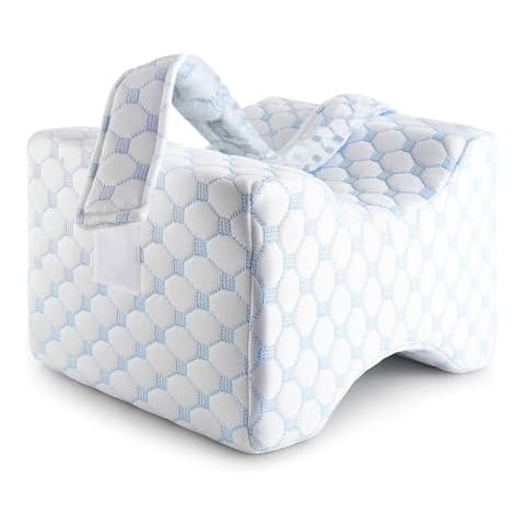 Ecosafeter Ergonomic Knee Pillow Premium Memory Foam Leg Pillow Cover