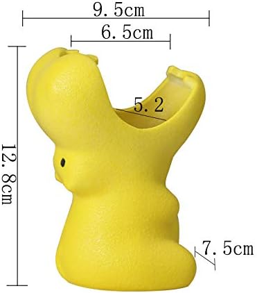 Ceramic Hippo Succulent Pots, Cute Funny Animal Planter, Creative Plant Pots for Gardening, Succulents, Flowers, Cactus, for Indoors Outdoor Office Home Garden Kitchen Decor (Yellow) image 3