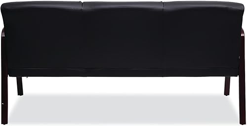 Miniatura 6 de Alera Alera Reception Lounge WL Sofá de 3 asientos, 65.75 pulgadas de ancho x 26 pulgadas de profundidad. 13 x 33 pulgadas, negrocaoba