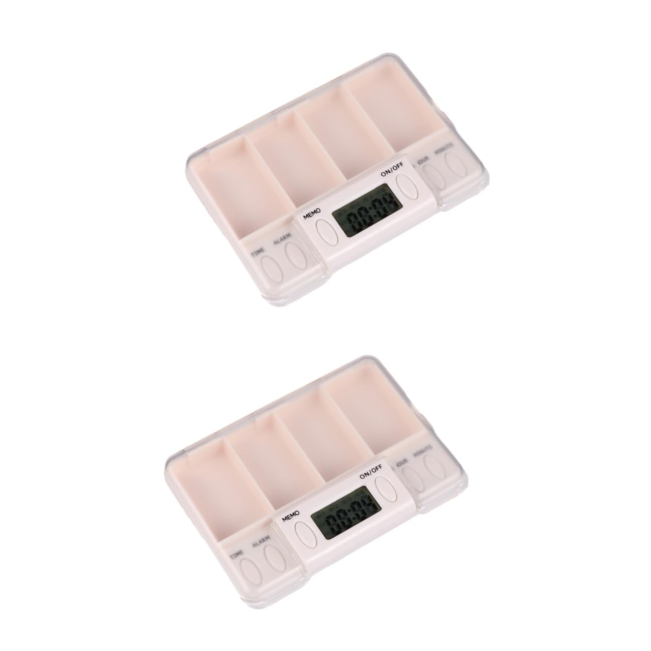 Healeved 2pezzi Portapillole Timer Organizer Medicinali Per Anziani e Allarme Design e Portatile Capacità Per