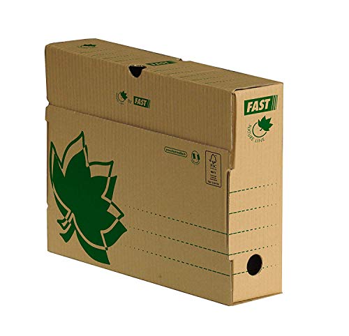 FAST - Fast Nature Line Lot de 10 Boîtes Archives en Carton Dos 8cm Ecru