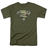 Popfunk Camo Superman Logo S Shield Green T Shirt & Exclusive Stickers (XX-Large)