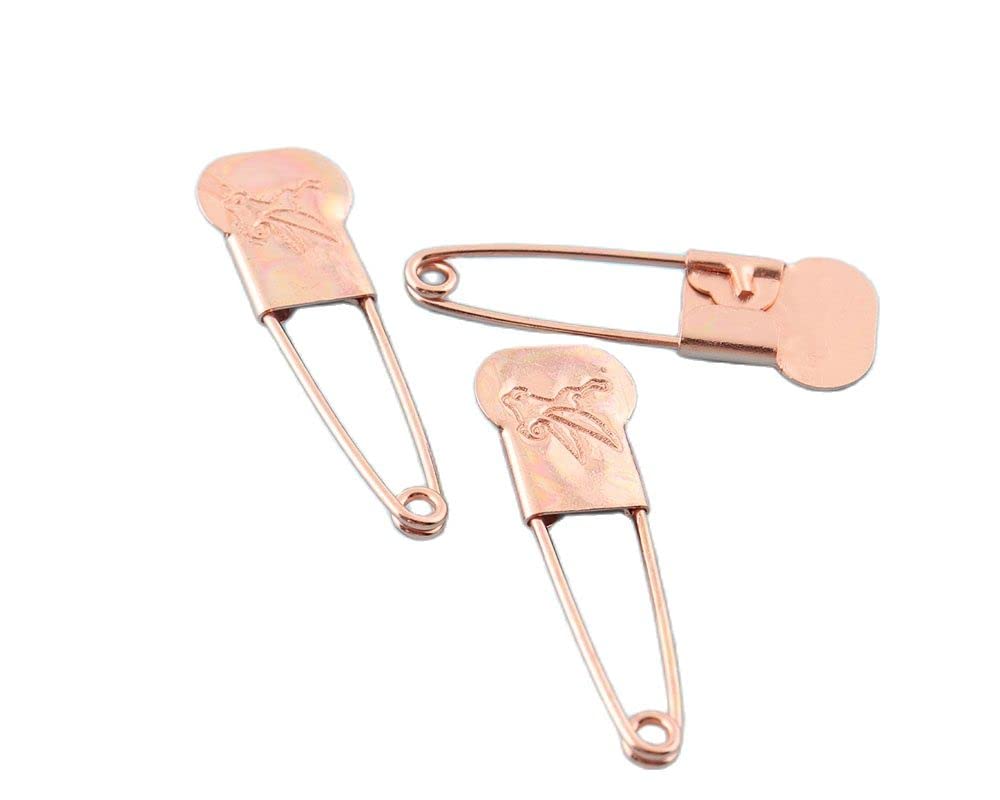 pins， 20Pcs 35mm Rose gold Safety Pins, metal Scarf pins Brooch Knitting DIY for Garment kilt pin needles
