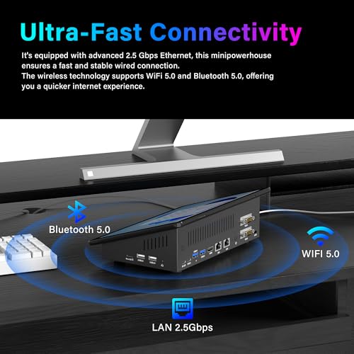 Image of 10.1 inch Mini PC Win 11 Pro 12th Gen N100 8GB RAM /128GB ROM, Micro Industrial Computer Touchscreen Tablets, Dual R232 HDMI, BT WiFi 5.0, Dual 2.5GbE Small Desktop PC for Office /Automation /Bar /Warehouse