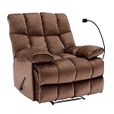 hzlagm Oversized Recliner Chair for Big Mans, Extra Wide and Large Recliner Chair for Adults 400LBS, Big and Tall Single Recliner Sofa for Living Room, Brown