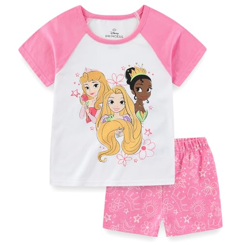 Image of Disney Princess Frozen Minnie Mouse Girls Short Sleeve T-Shirt and French Terry Shorts Set for Toddlers to Big Kids