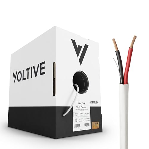 Voltive 10/2 Speaker Wire, Plenum CL3P, White, 250ft