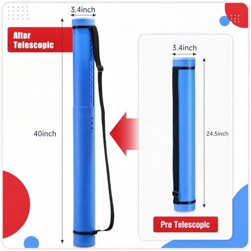 Image of Yahenda 6 Pcs Expandable Poster Tubes Bulk, 24 inch- 40 inch Extendable Blueprint Tube with Shoulder Strap Waterproof Portable Durable Round Cases for Drawing, Poster, Office Bulk Supply(Bright Color)