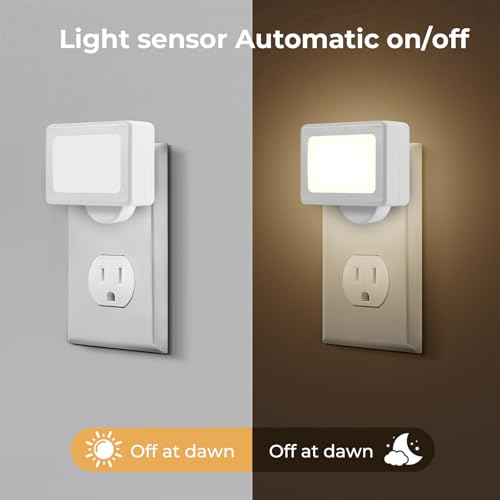 Image of 4 Pack Night Light Plug in Wall with Adjustable Direction,with Light Sensor