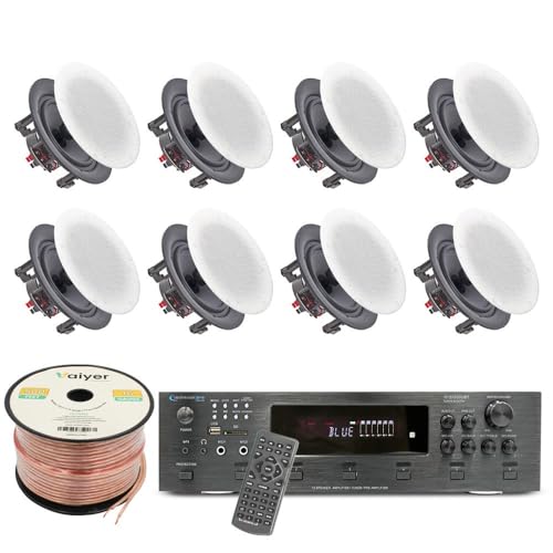 Vaiyer Home Audio System Kit, 6-Channel 6000 Watts Amplifier with 5.25