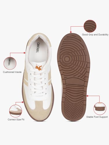 Image of Cantabil Casual Sneaker Shoes for Men l Lightweight & Comfortable with Cushioned Insole PU (Polyurethane) Upper TPR Sole Lace-Up Closure (P MFTW00142)