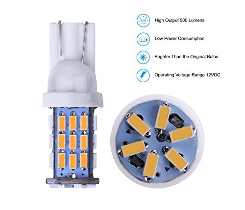 Aoicanki 20Pcs Super Bright Rv Trailer T10 921 194 42-Smd 12V Car Backup Reverse Led Lights Bulbs Light Width Lamp Warm White #TOP1