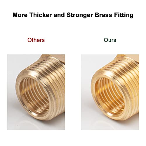 Bathace Brass Reducer Hex Bushing Threaded Pipe Fitting, Heavy Duty Threaded Pipe Fitting Adapter thumb #3