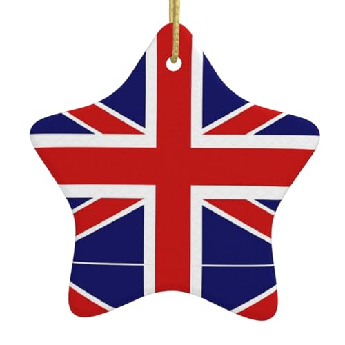 Colgante de cerámica con forma de estrella de la bandera inglesa para decoración de fiestas
