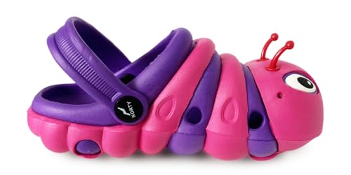 Image of NORTY Toddler Clogs - Fun Baby Clogs With Comfortable Back Strap - Caterpillar Shoes for Kids - Playful Bug Shoes