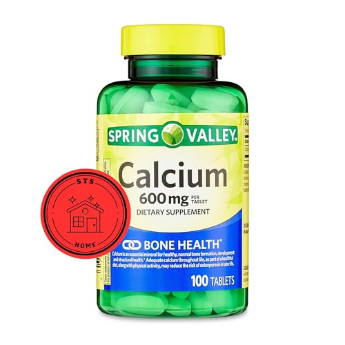 Spring Valley Calcium 600 mg 100 Tablets | Calcium Supplement 600 mg | Calcium Supplement + STS Sticker.