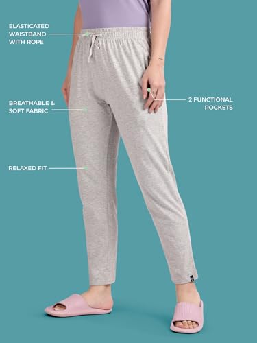 Image of TWIN BIRDS Women Cotton Textured Night Pant | Pyjama Loungewear Sleepwear