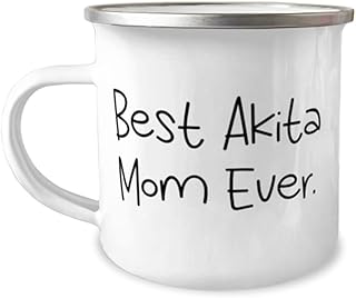 Best Akita Mom Ever. 12oz Camper Mug, Akita Dog Present From Friends, Fun For Pet Lovers, Dog toys, Dog treats, Dog beds, Dog collars, Dog leashes