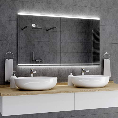 Alasta LED MIRROR | Seoul - Illuminated LED Bathroom MIRROR 120x80cm | Backlight LED | LED Color Warm White | Energy efficiency A++