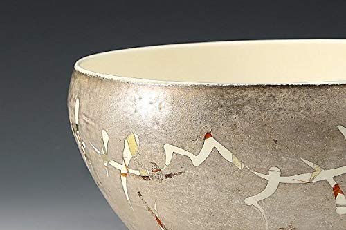 Amazon.co.jp: U50107 寺本守 笠間 白磁 銀彩 鉢 共箱/LT