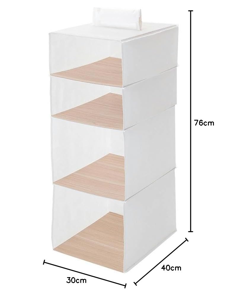 Amazon｜カインズ(CAINZ) ハンガー収納ケース ホワイト M 幅30cm 奥行