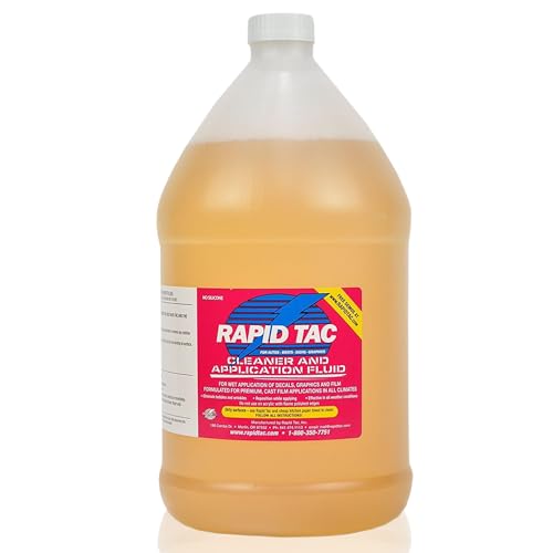 Rapid Tac Application Fluid 128 oz (1 Gallon) | Aids in Bubble-Free Application | Re-Positionable Formula | Bonds in as Little as 90 Seconds | Use for Vinyl Wraps Decals and Stickers