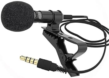 Lavalier Lapel Microphone, Clip-on Professional Omnidirectional Condenser Lavalier Mic, 3.5mm Clip on Mic for Phone PC Laptop DSLR Camera Recording Podcast, Interview, Voice Dictation