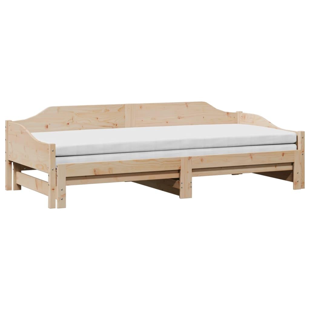 vidaXL Divano Letto con Letto Estraibile 90x190 cm Legno Massello Pino