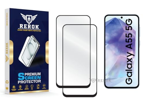 Image of Gorilla Tempered Glass Screen Protector Compatible with Samsung Galaxy A55 5G [Pack of 2] | Edge-to-Edge, Bubble-Free, Case Friendly, Easy Installation Kit