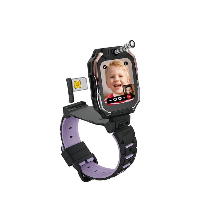 HainoTeko FG-1 Kids 5G Smart Watch With SIM Card Support Front and Back Cameras (Black)